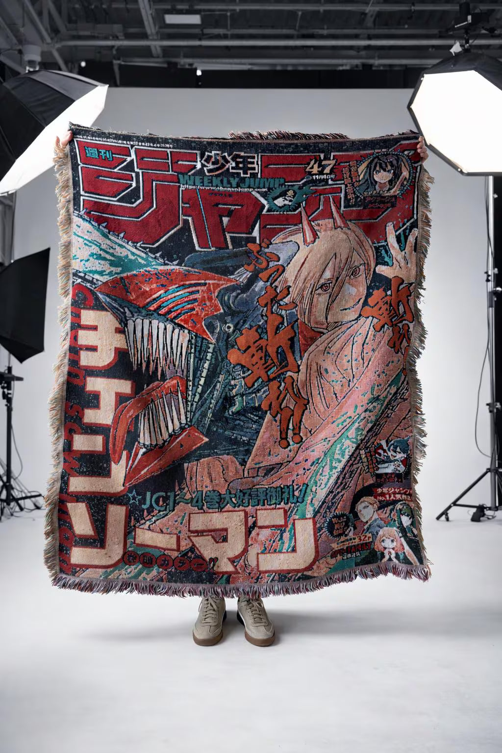 CHAINSAWMAN HANDMADE WOVEN TAPESTRY BLANKET