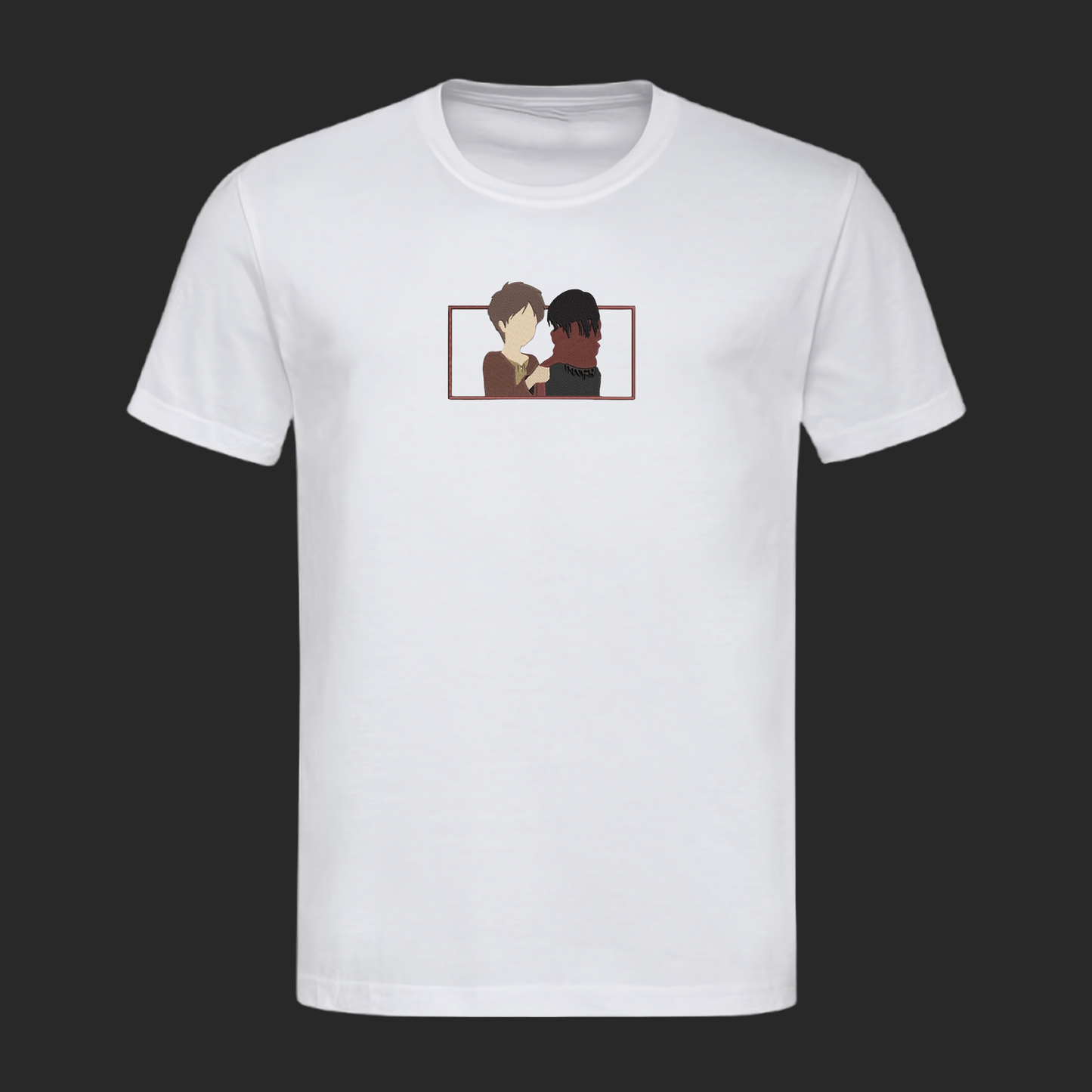 EREN & MIKASA EMBROIDERY T-SHIRT