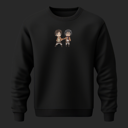EREN & MIKASA EMBROIDERY SWEATSHIRT