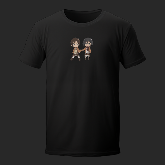 EREN & MIKASA EMBROIDERY T-SHIRT