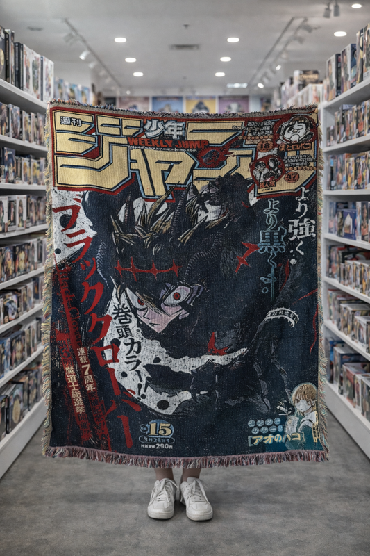 BLACK CLOVER HANDMADE WOVEN TAPESTRY BLANKET