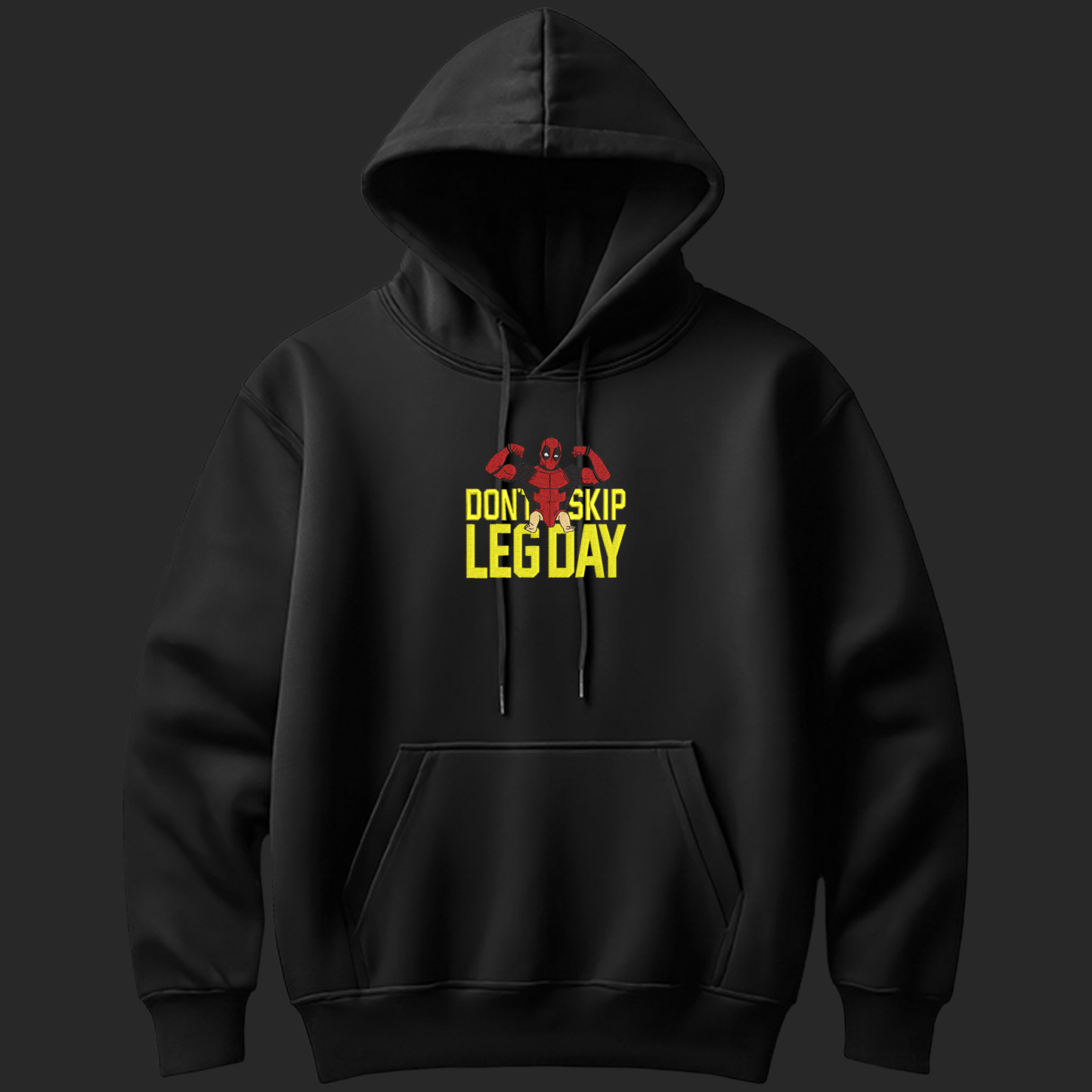 DEADPOOL LEG DAY EMBROIDERY HOODIE